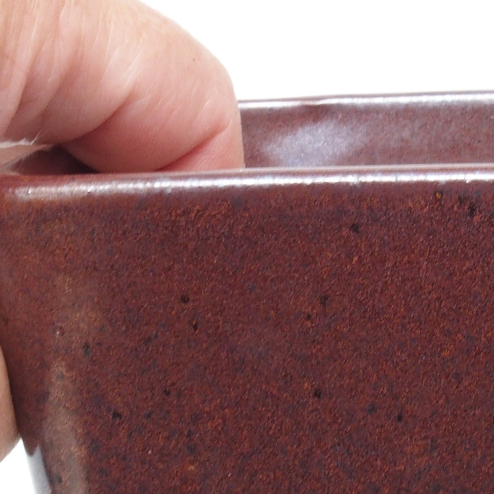 Bol à bonsaï en céramique 10,5 x 10,5 x 11,5 cm, brun