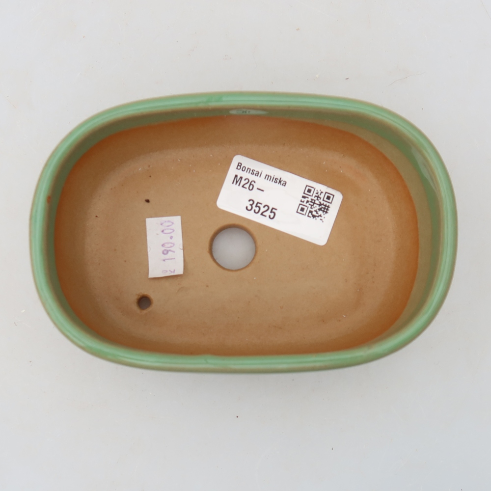 Pot à bonsaï en céramique 13 x 8,5 x 4 cm, couleur verte