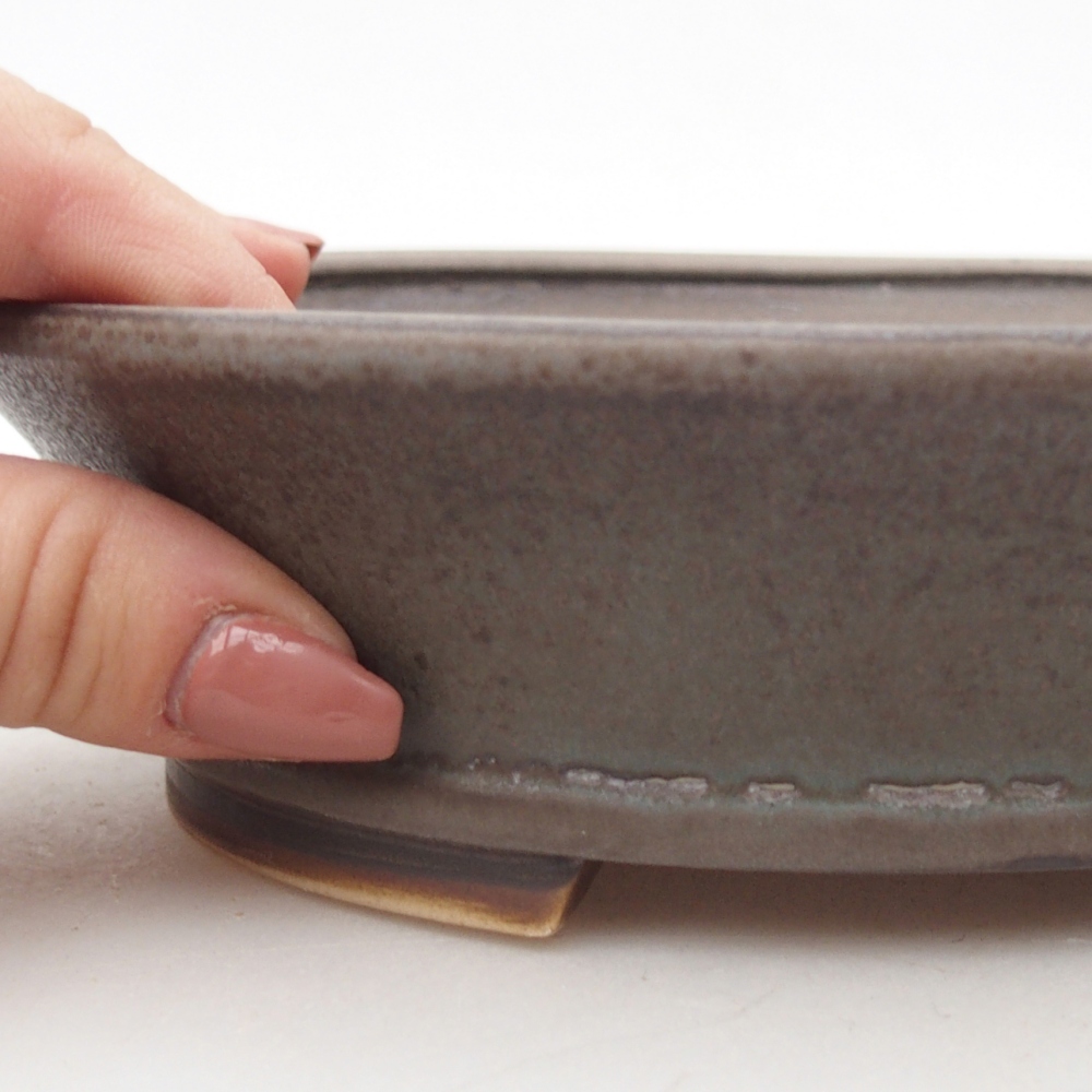 Bol à bonsaï en céramique 17,5 x 16 x 5 cm, couleur bleu