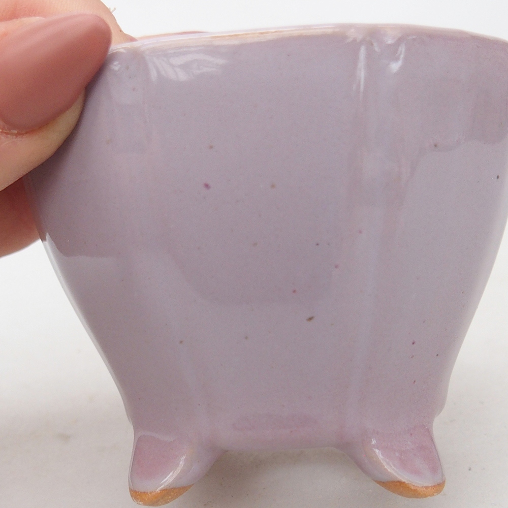 Bol à bonsaï en céramique 7,5 x 7,5 x 6 cm, rose