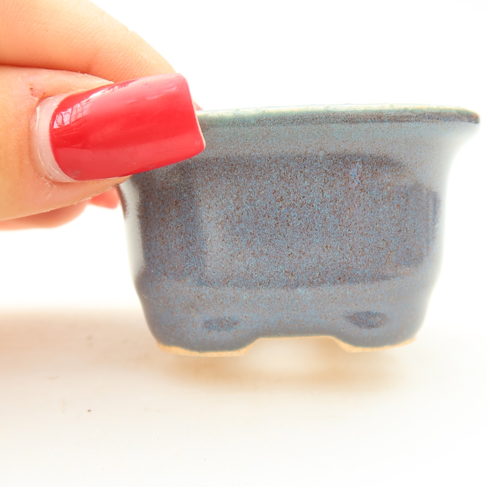Pot à bonsaï en céramique 6 x 5 x 3 cm, couleur grise