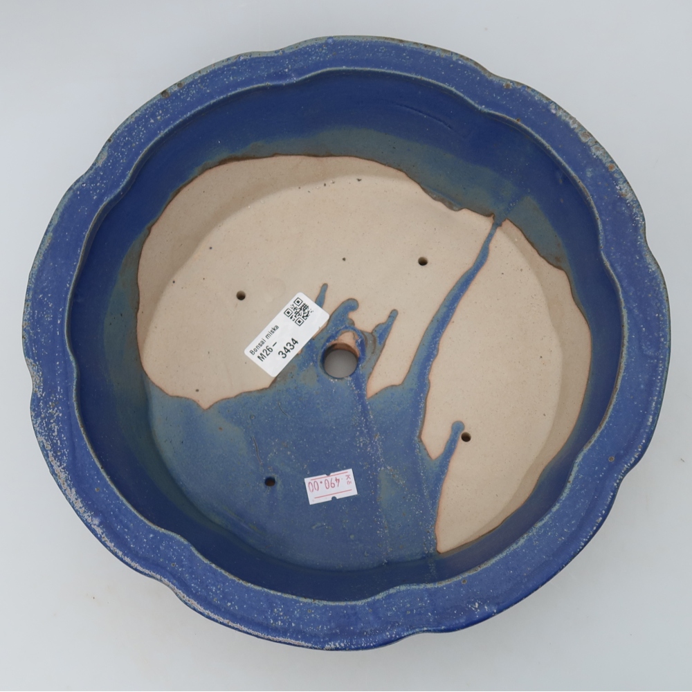 Bol à bonsaï en céramique 26,5 x 26,5 x 8,5 cm, couleur bleu