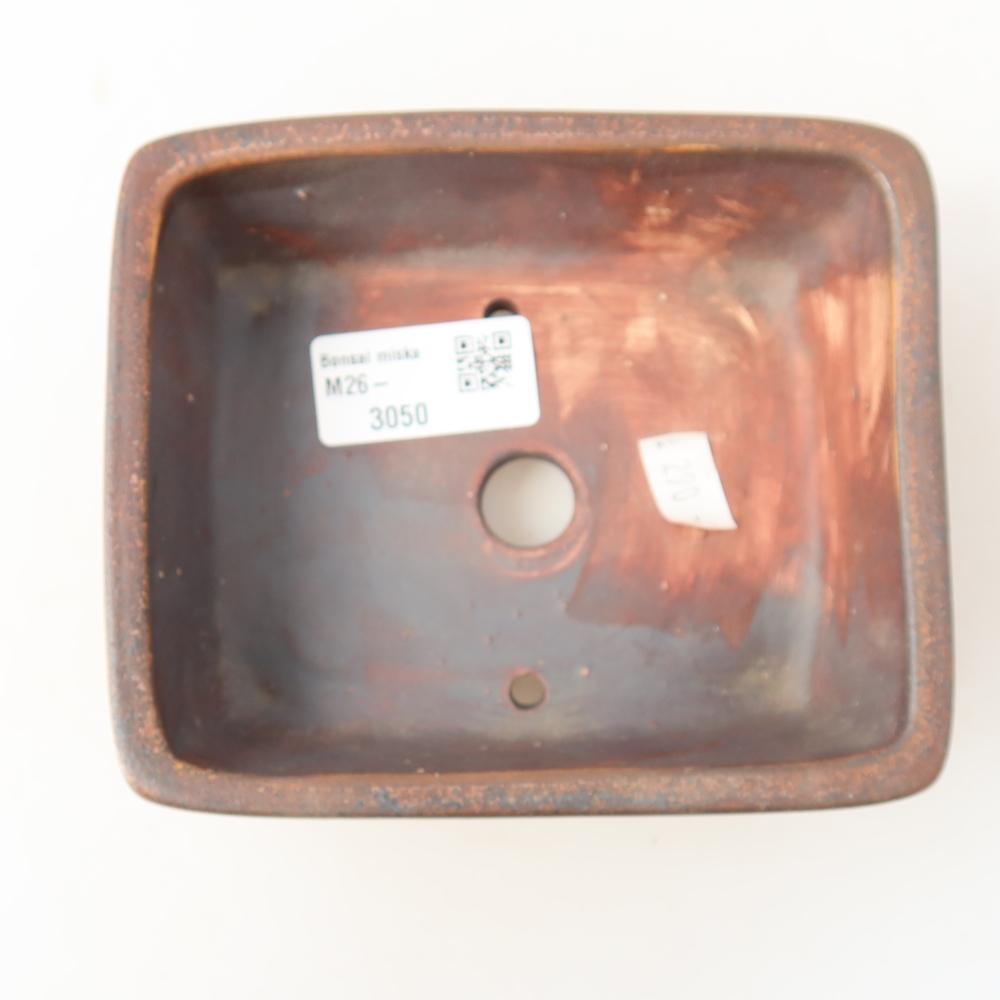 Pot à bonsaï en céramique 13,5 x 11 x 5 cm, couleur marron