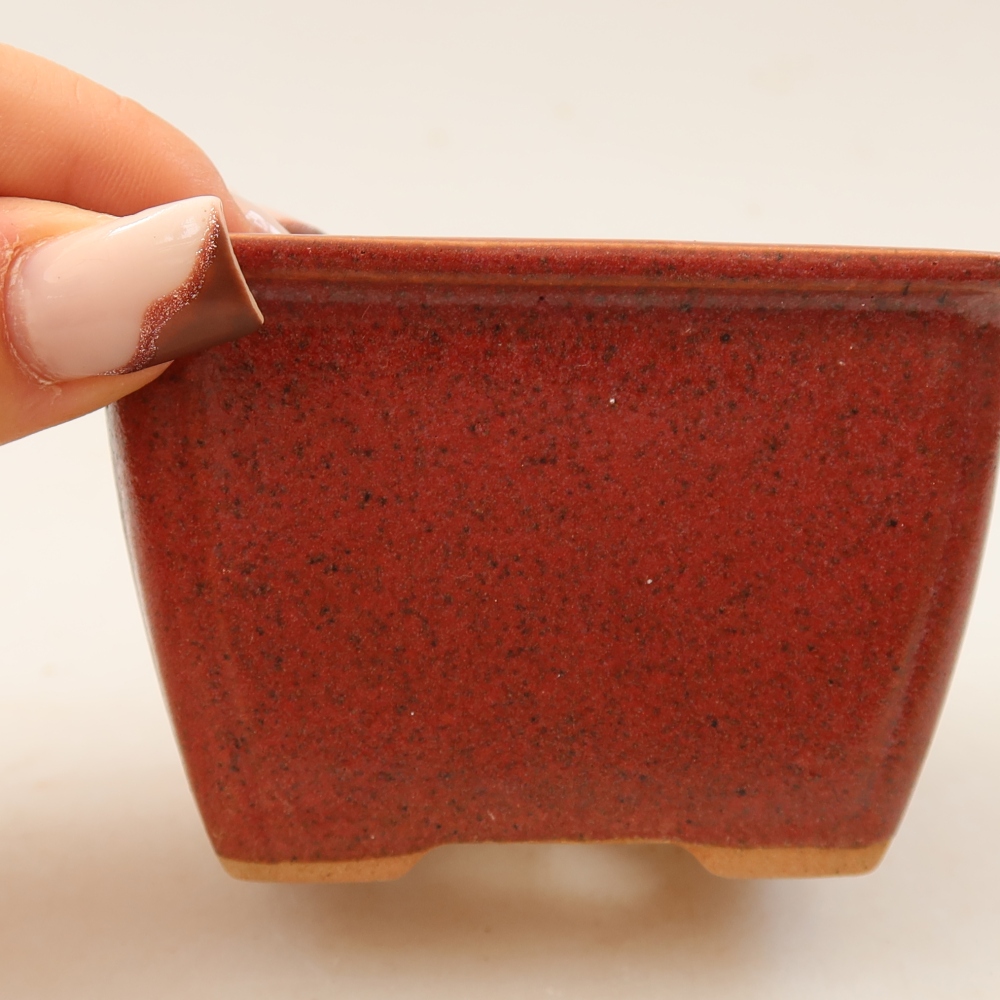Bol à bonsaï en céramique 8,5 x 8,5 x 5,5 cm, rose