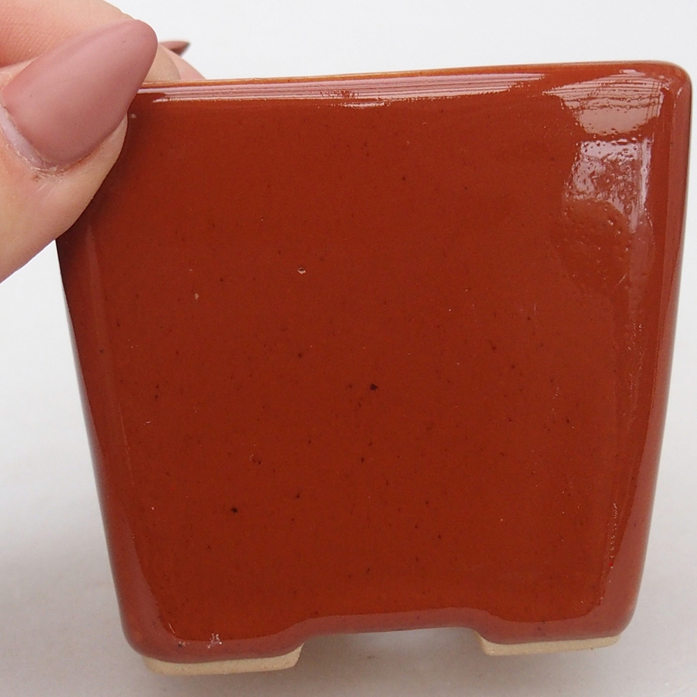 Bol à bonsaï en céramique 7,5 x 7,5 x 7 cm, brun