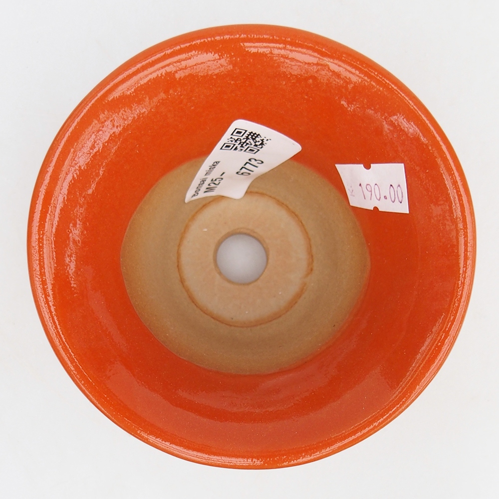 Bol à bonsaï en céramique 10,5 x 10,5 x 7 cm, orange
