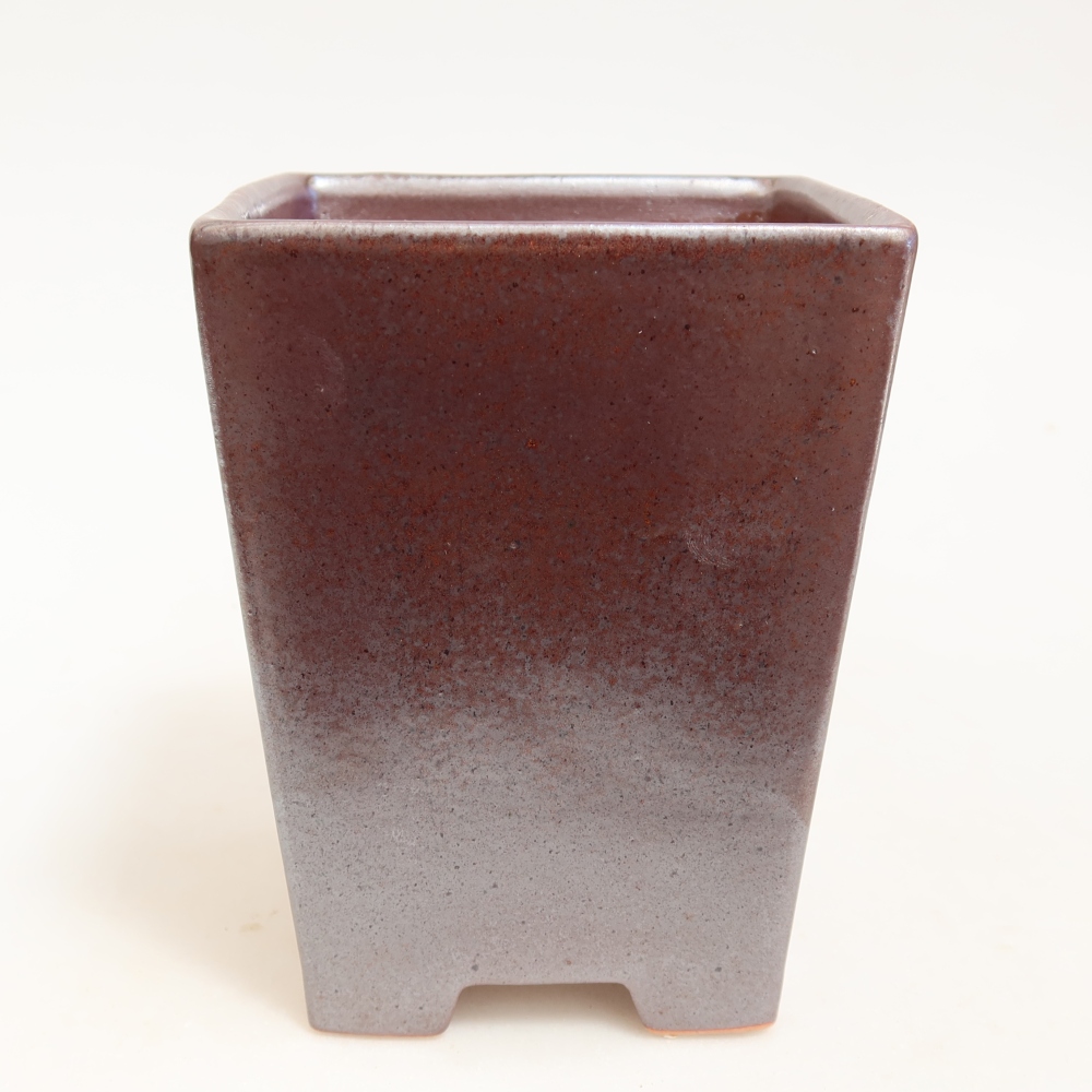 Bol à bonsaï en céramique 9 x 9 x 12,5 cm, couleur métal
