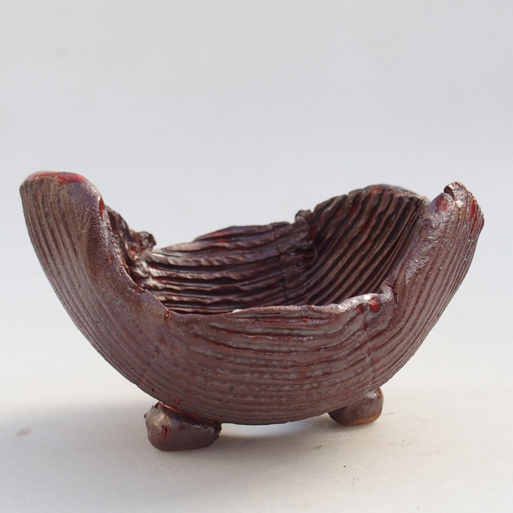 Coquille en céramique 10 x 10 x 6 cm , couleur marron