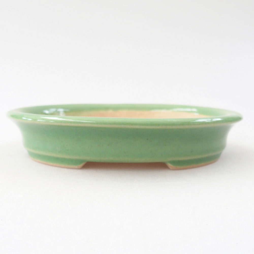 Bol à bonsaï en céramique 12,5 x 10,5 x 2 cm, vert