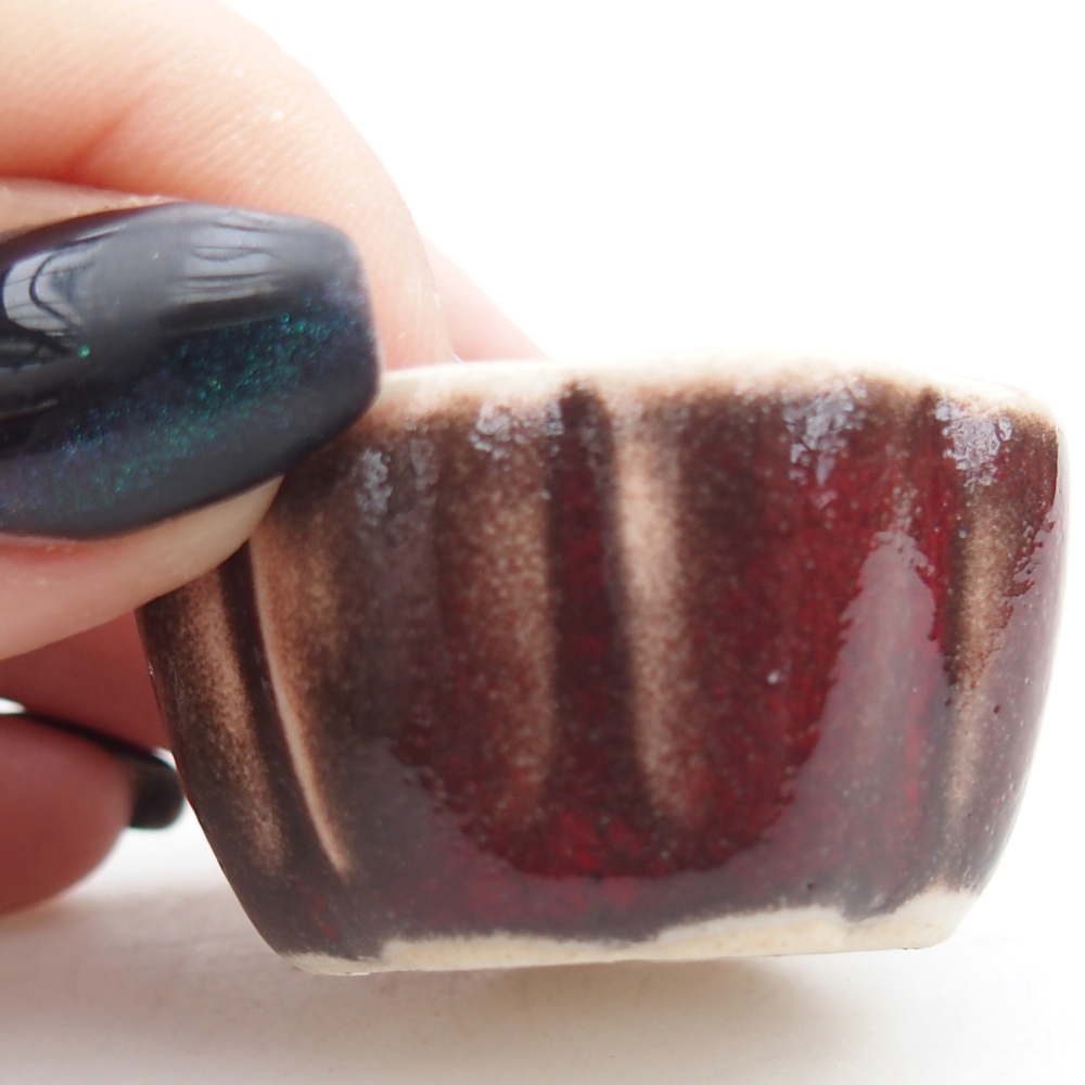 Mini bol bonsaï 4 x 4 x 2 cm, couleur rouge