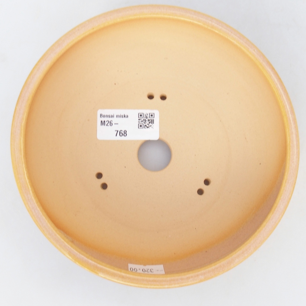 Bol à bonsaï en céramique 16 x 16 x 6 cm, couleur brun-jaune