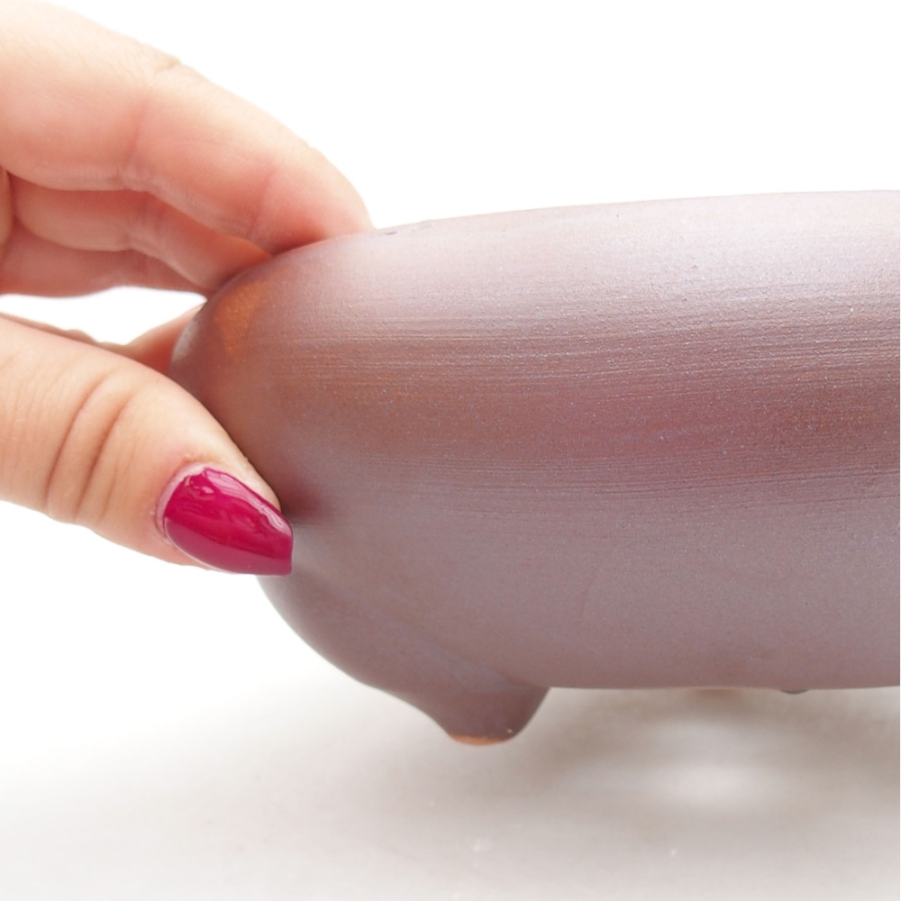 Bol à bonsaï en céramique 14 x 14 x 6,5 cm, couleur métal