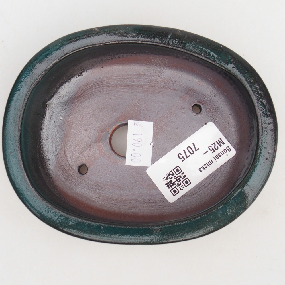 Bol à bonsaï en céramique 12 x 9,5 x 3,5 cm, vert