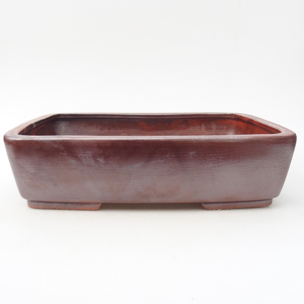 Bol à bonsaï en céramique 26,5 x 20,5 x 6,5 cm, brun