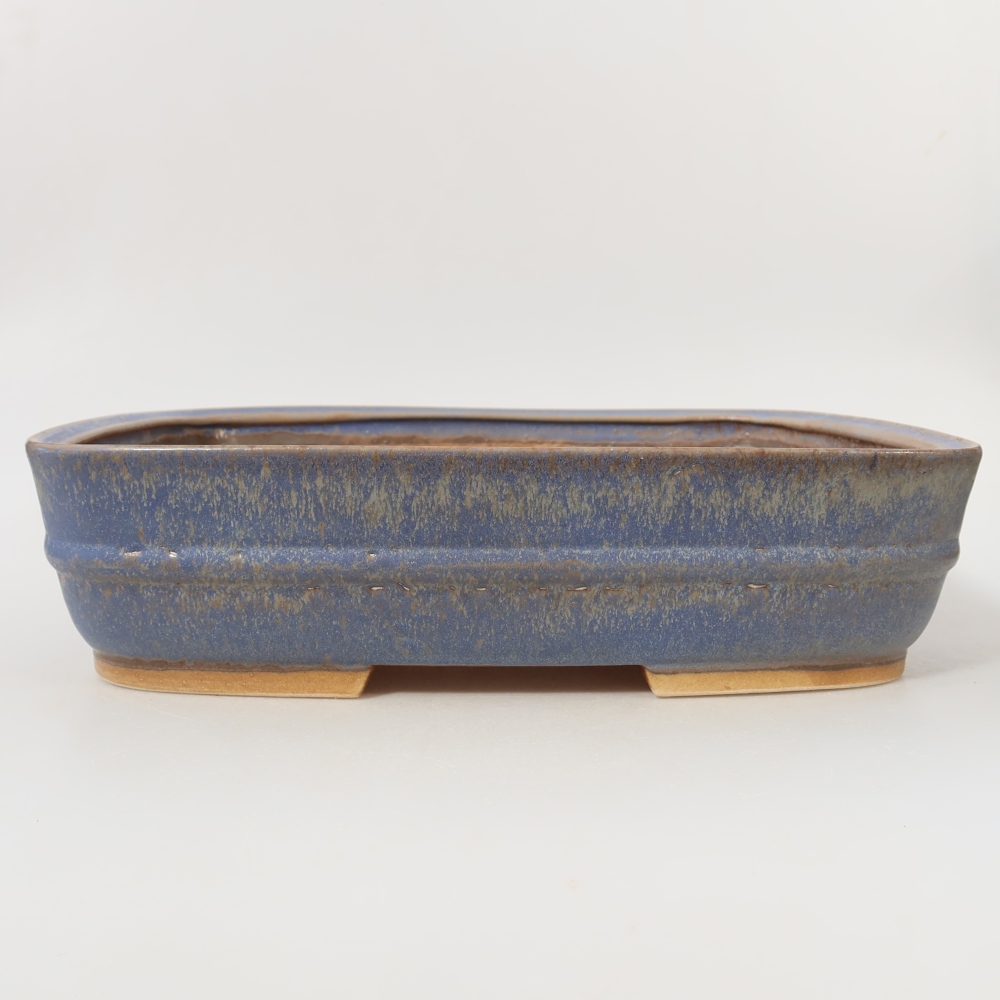 Bol à bonsaï en céramique 29,5 x 25 x 7 cm, couleur bleu