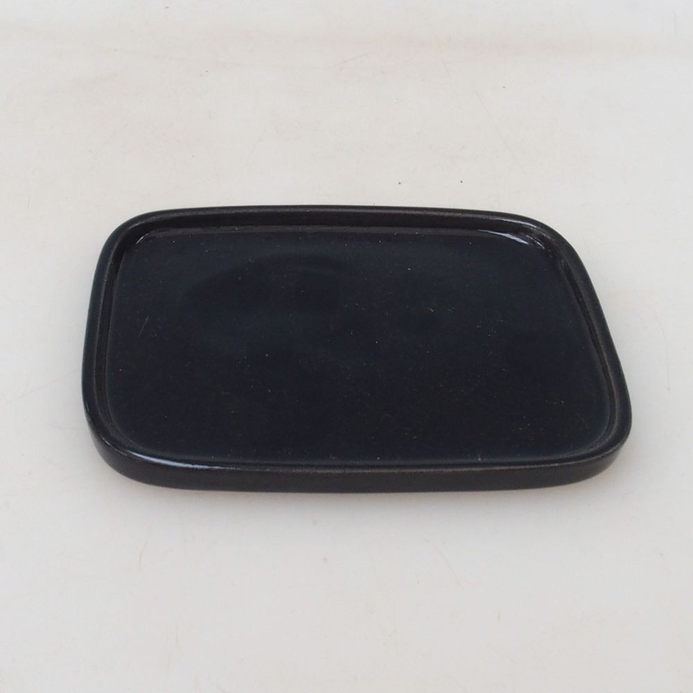 Soucoupe Bonsaï rectangle 12,5 x 10 x 1 cm - noir