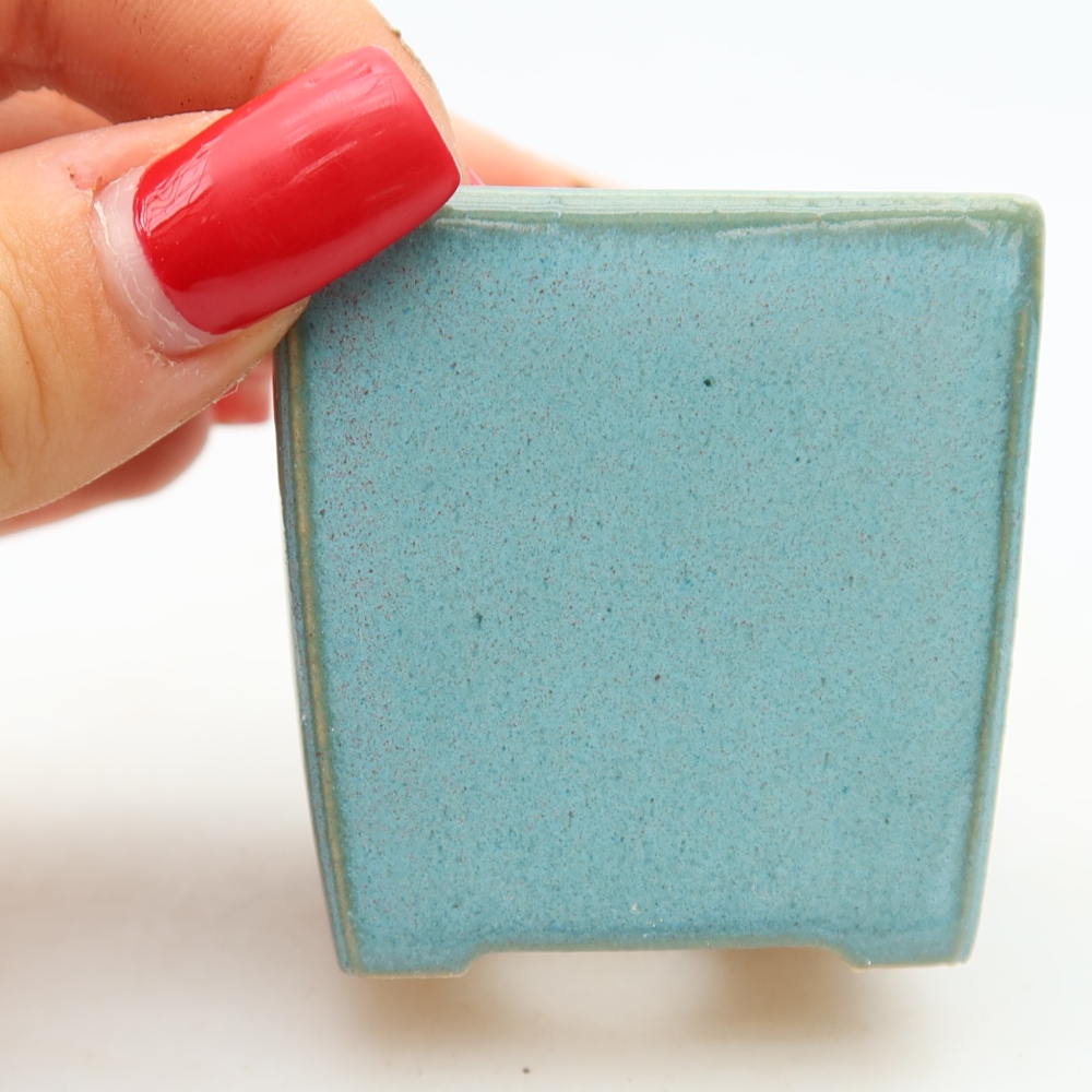Bol à bonsaï en céramique 4,5 x 4,5 x 5 cm, couleur bleu