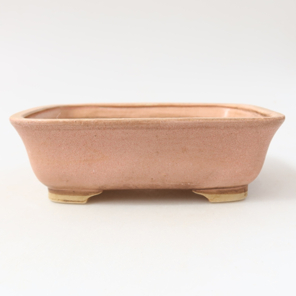 Pot à bonsaï en céramique 15 x 13 x 4,5 cm, couleur rose
