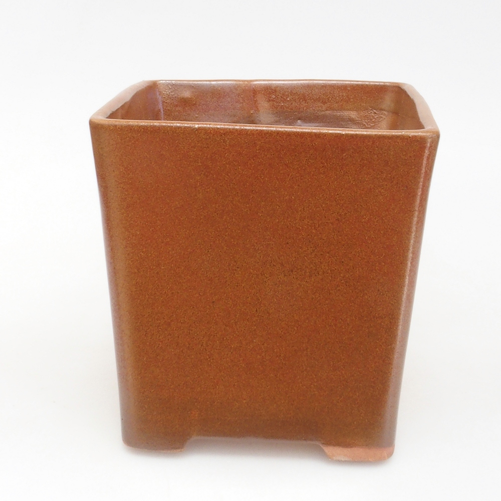 Bol à bonsaï en céramique 13 x 13 x 13,5 cm, brun