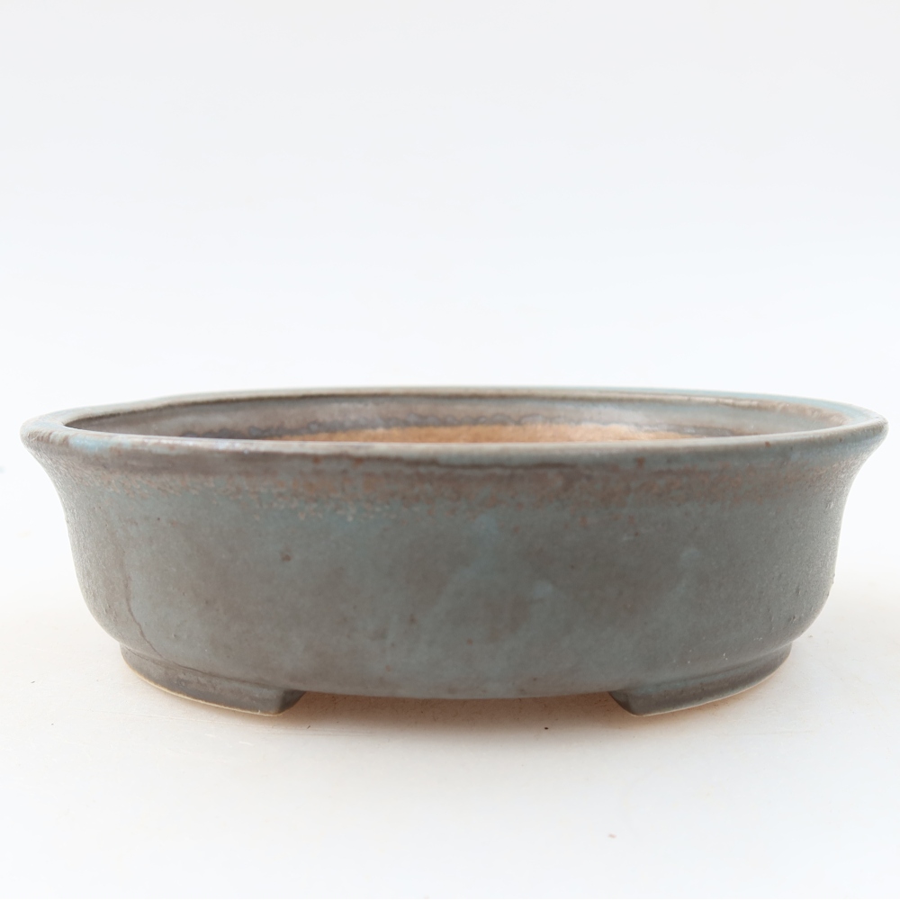 Pot à bonsaï en céramique 12,5 x 11,5 x 3,5 cm, couleur bleue