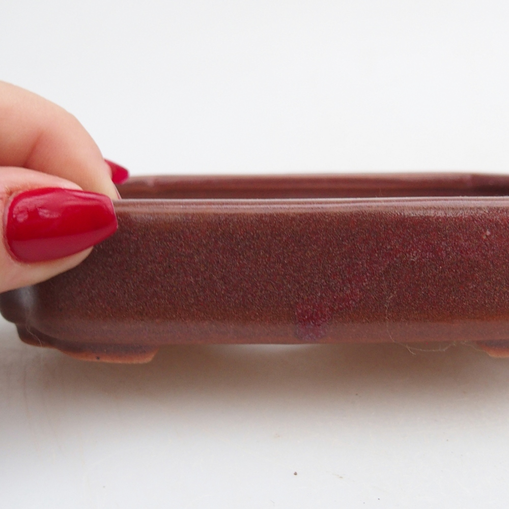 Bol à bonsaï en céramique 13 x 9 x 3 cm, brun