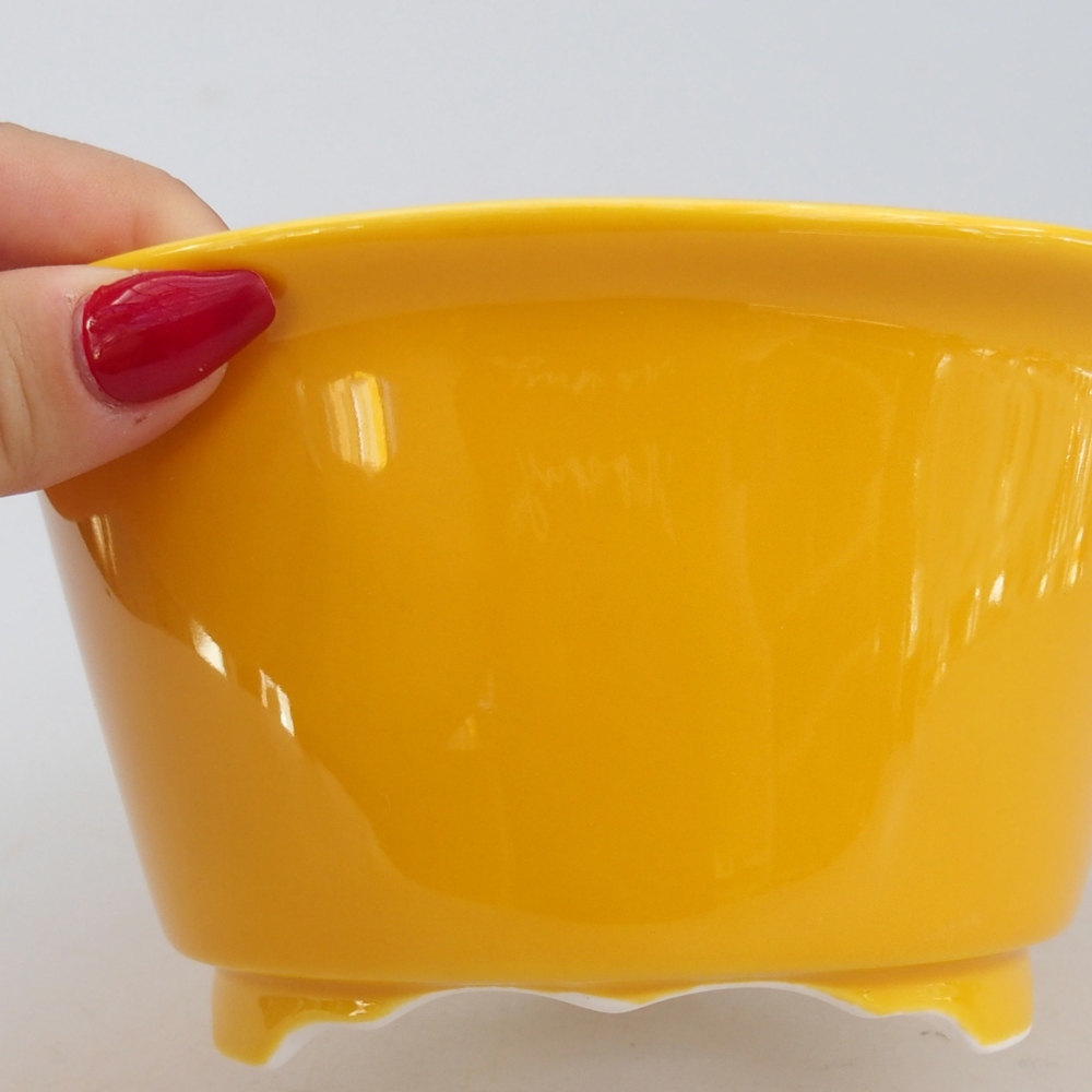 Bol à bonsaï en céramique 16 x 16 x 8,5 cm, jaune