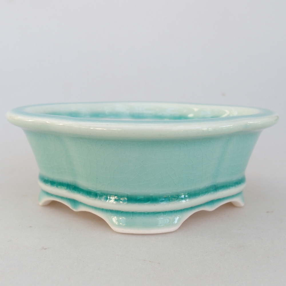 Bol à bonsaï en céramique 13 x 12 x 5 cm, vert