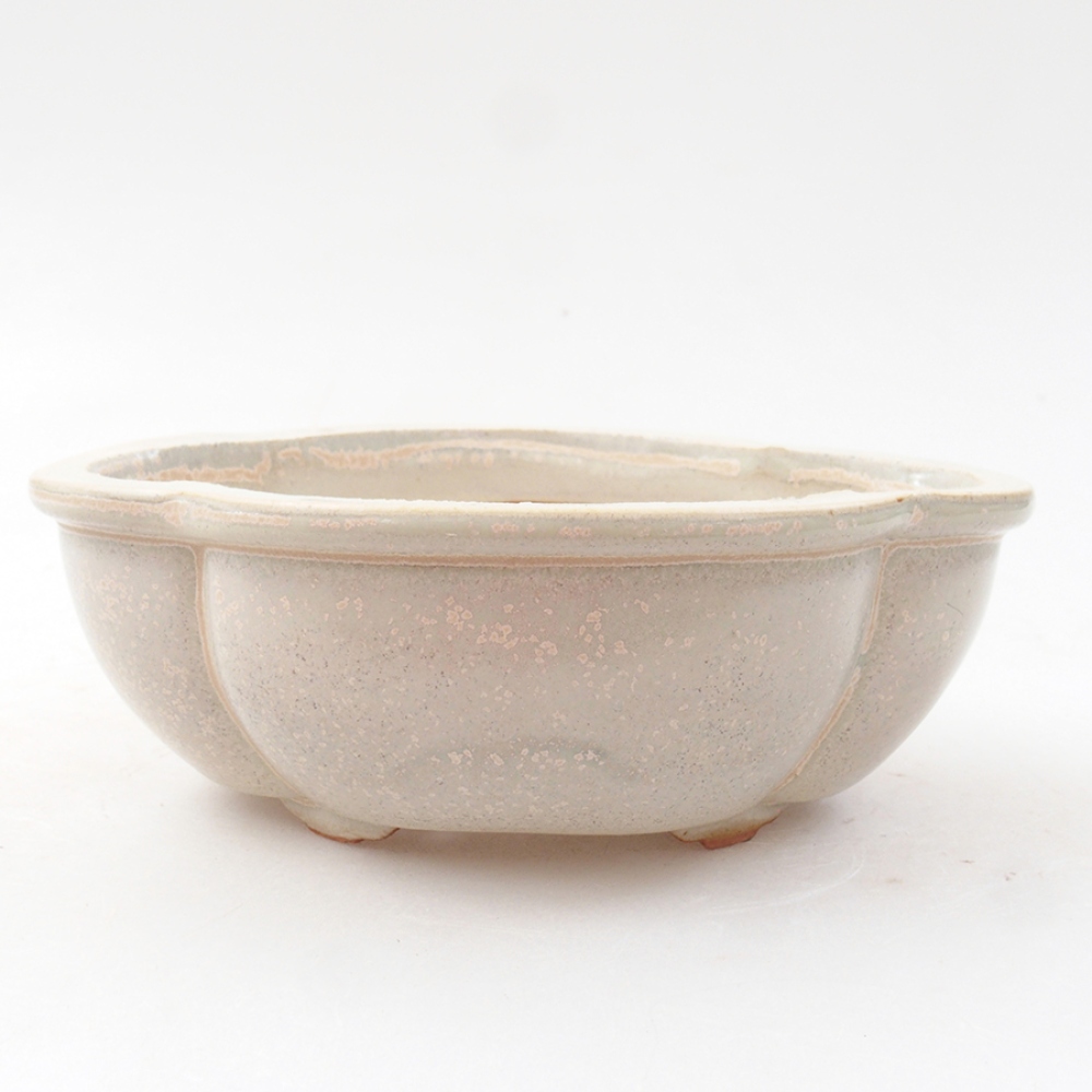 Bol à bonsaï en céramique 12,5 x 10 x 4,5 cm, couleur beige