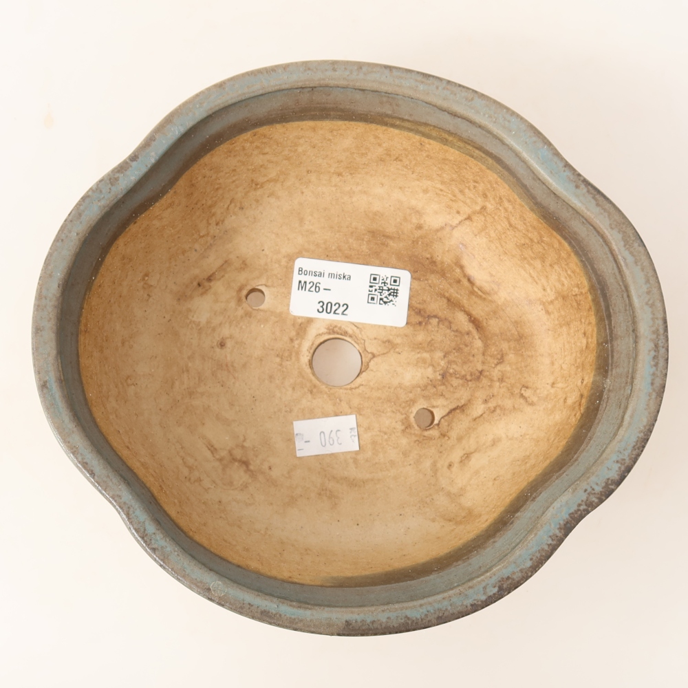 Pot à bonsaï en céramique 18,5 x 16,5 x 6 cm, couleur bleue