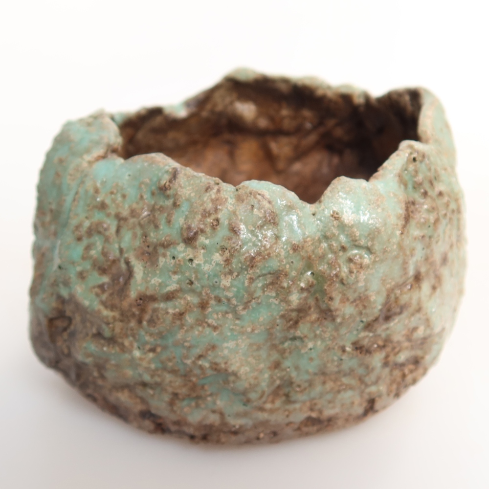 Coquille en céramique 7 x 7 x 5,5 cm , couleur verte