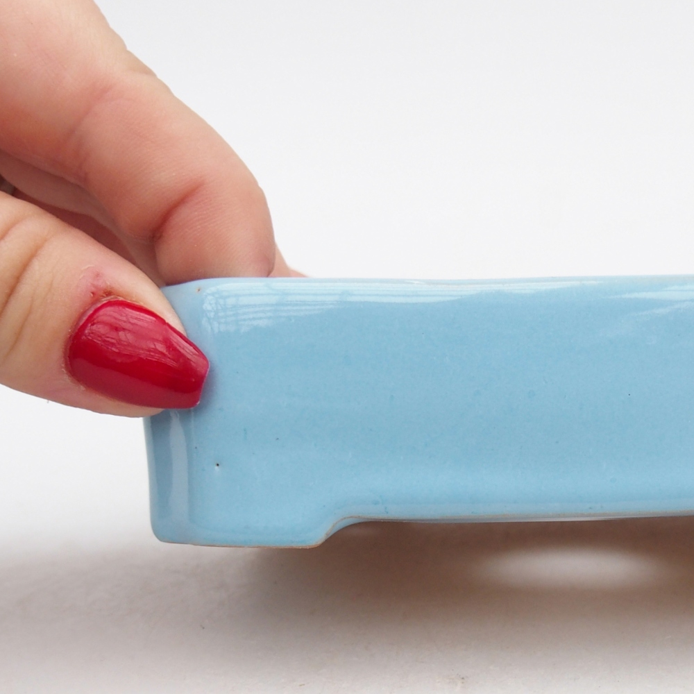 Bol à bonsaï en céramique 11 x 9 x 3 cm, couleur bleu
