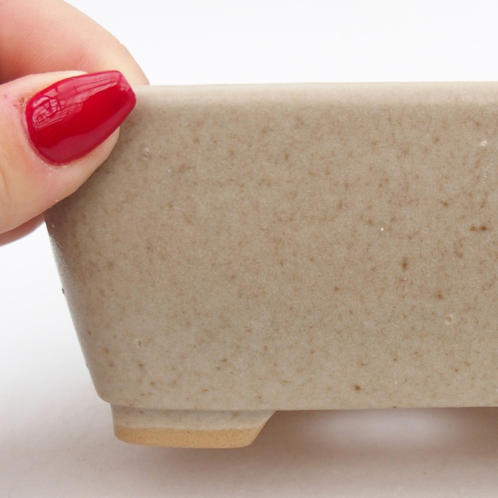 Bol à bonsaï en céramique 13,5 x 10,5 x 6 cm, couleur beige