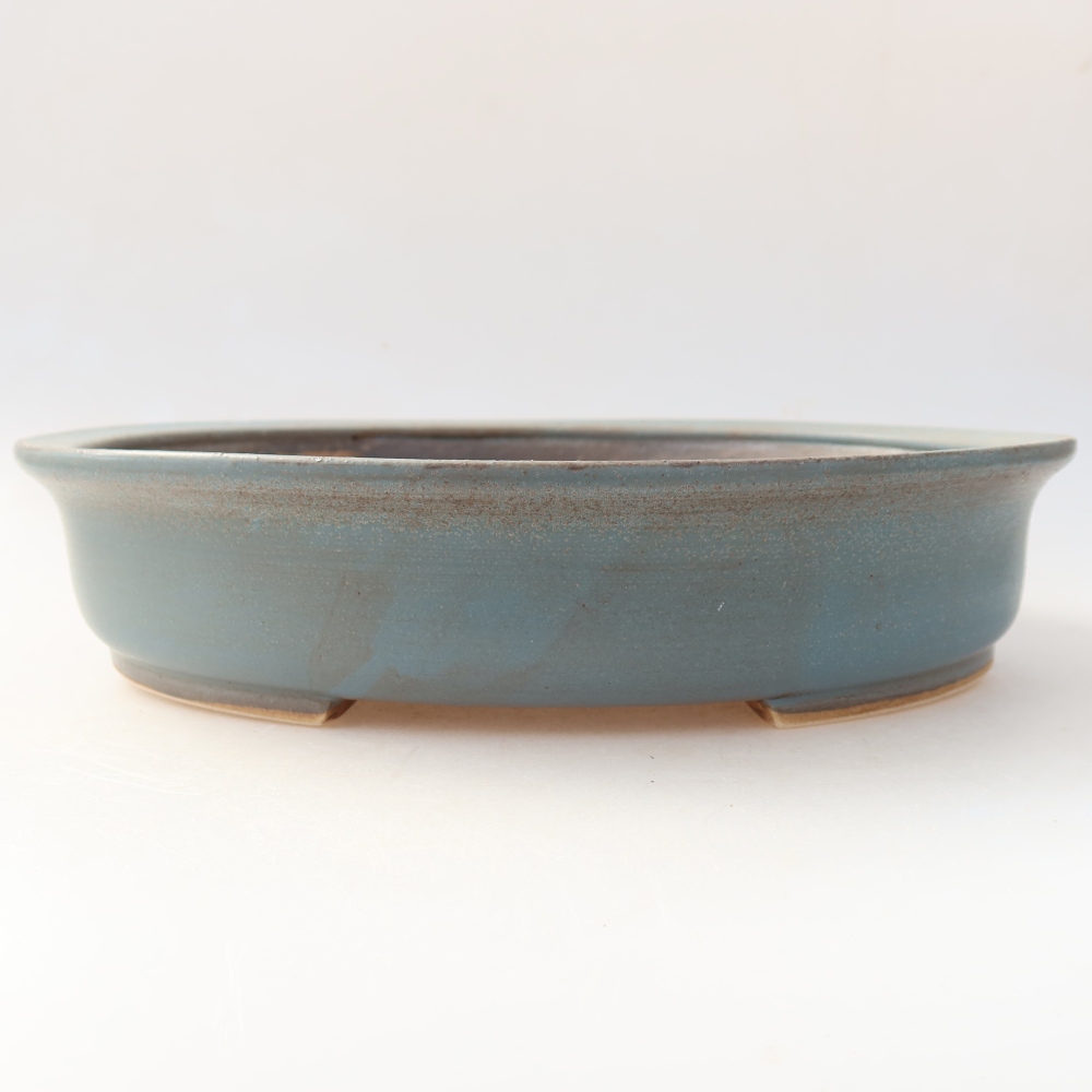 Pot à bonsaï en céramique 26 x 24 x 6 cm, couleur bleue
