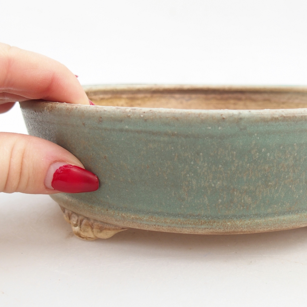 Bol à bonsaï en céramique 18 x 18 x 5 cm, vert