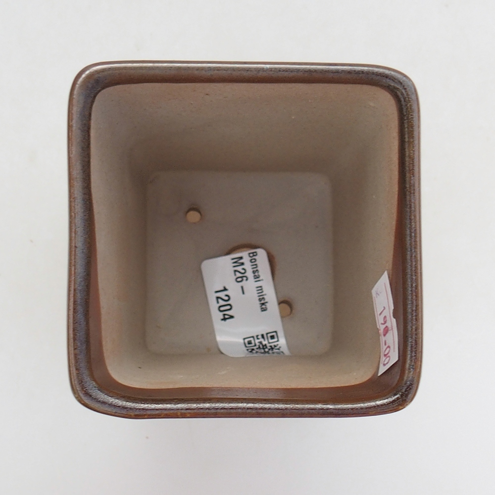 Bol à bonsaï en céramique 7 x 7 x 9,5 cm, brun