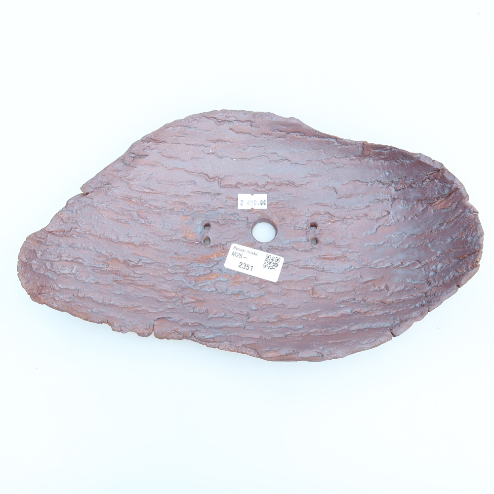 Coquille en céramique  30,5 x 19 x 6 cm, couleur marron