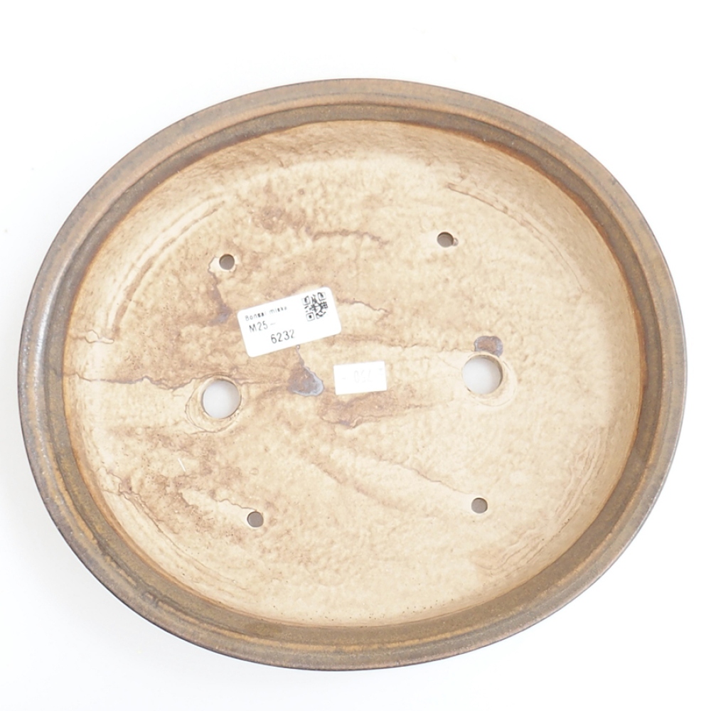 Bol à bonsaï en céramique 25,5 x 23 x 5,5 cm, brun