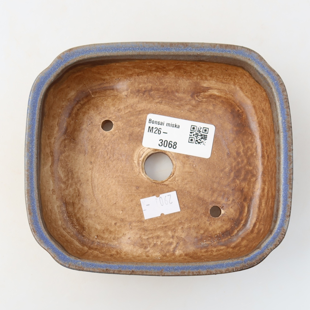 Bol à bonsaï en céramique 13,5 x 12 x 4 cm, couleur bleu