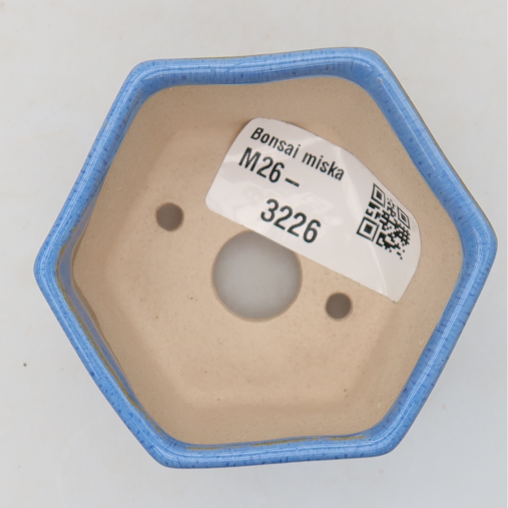Pot à bonsaï en céramique 7 x 6 x 4,5 cm, couleur bleue