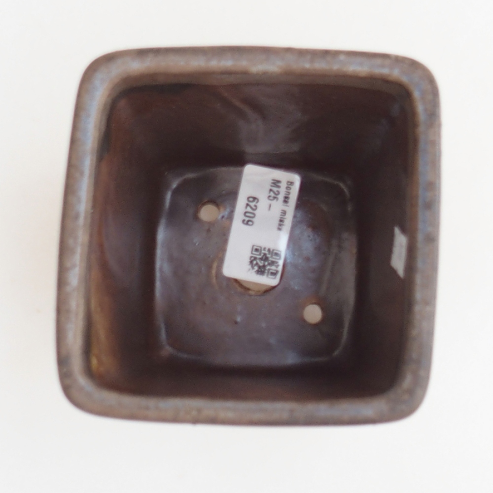 Bol à bonsaï en céramique 10 x 10 x 12 cm, brun