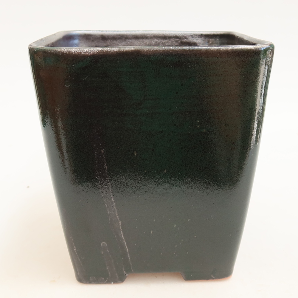 Bol à bonsaï en céramique 13,5 x 13,5 x 15 cm, vert