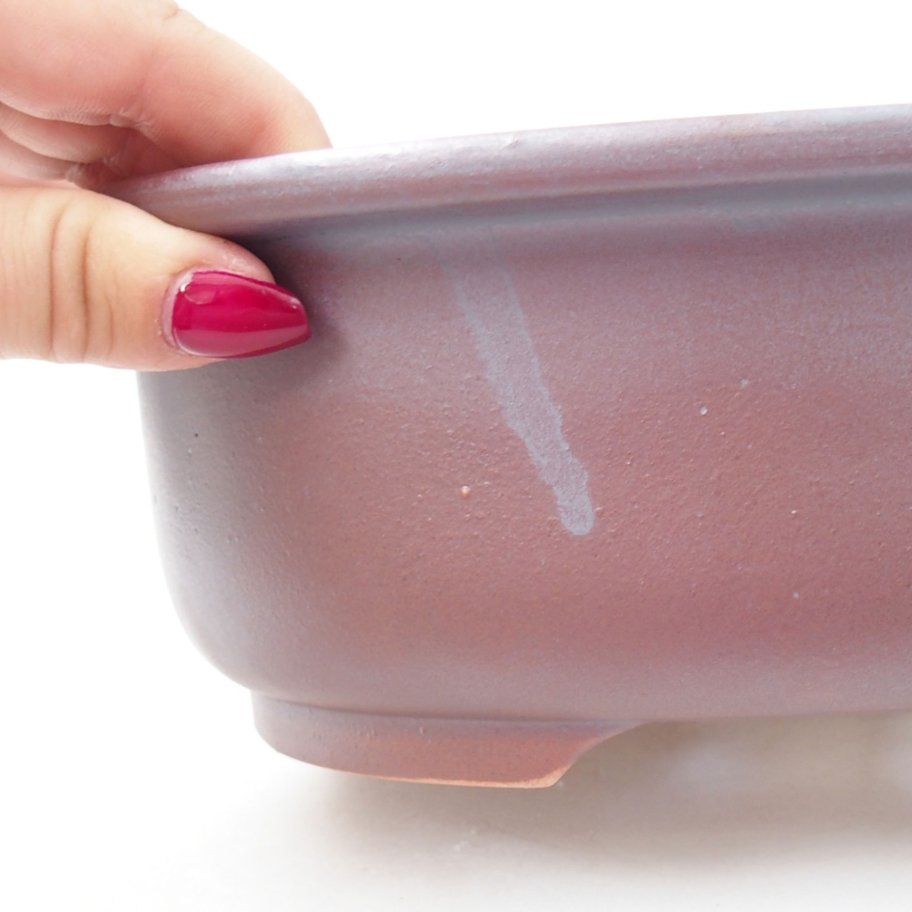 Bol à bonsaï en céramique 23 x 19 x 8 cm, couleur métal