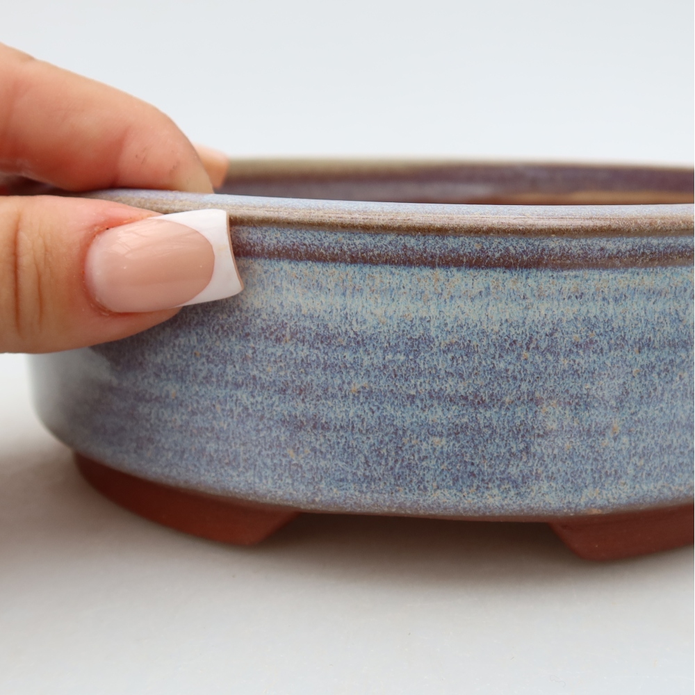 Bol à bonsaï en céramique 16 x 16 x 5 cm, couleur bleu
