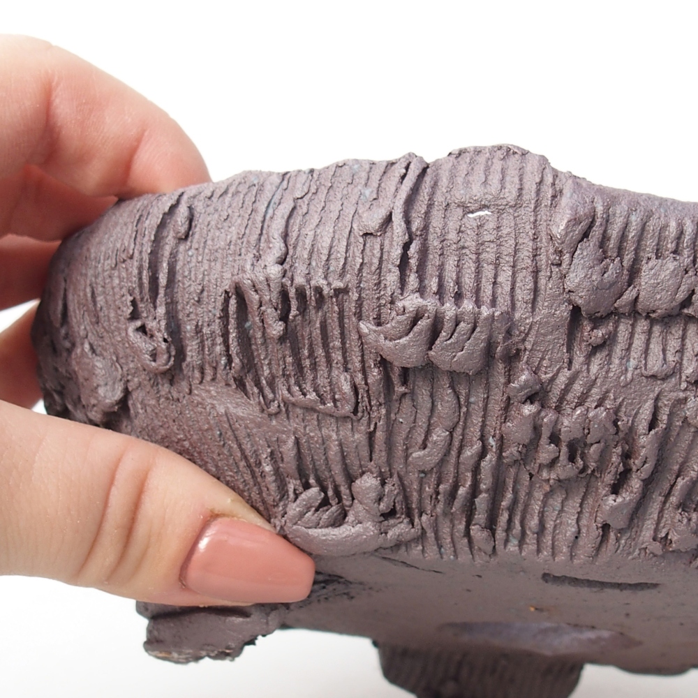 Bol à bonsaï en céramique 17 x 16 x 7 cm, couleur métal