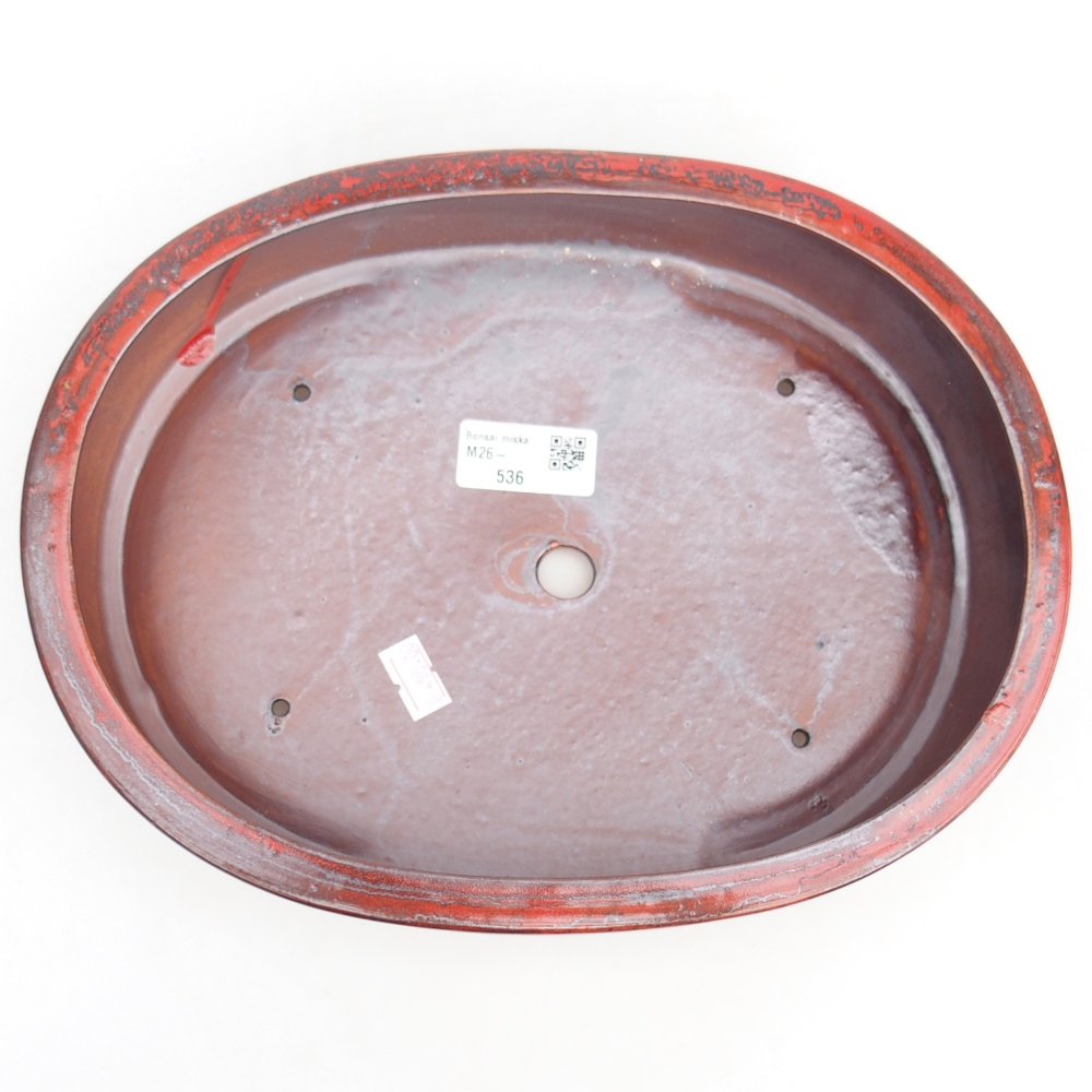 Bol à bonsaï en céramique 27 x 21 x 5 cm, couleur rouge