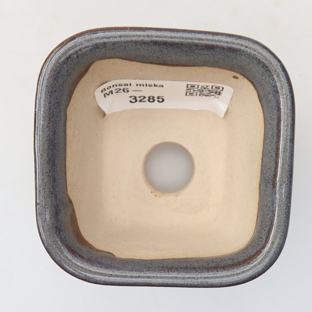 Pot à bonsaï en céramique 6,5 x 6,5 x 5 cm, couleur grise