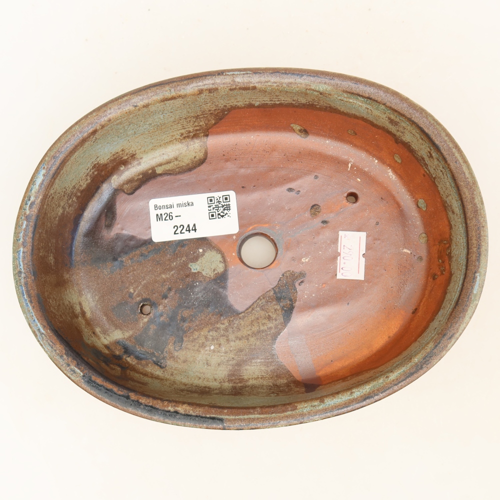 Pot à bonsaï en céramique 19 x 14,5 x 5 cm, couleur marron