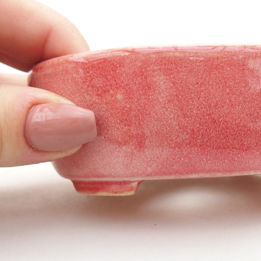 Bol à bonsaï en céramique 9 x 7,5 x 3,5 cm, couleur rouge