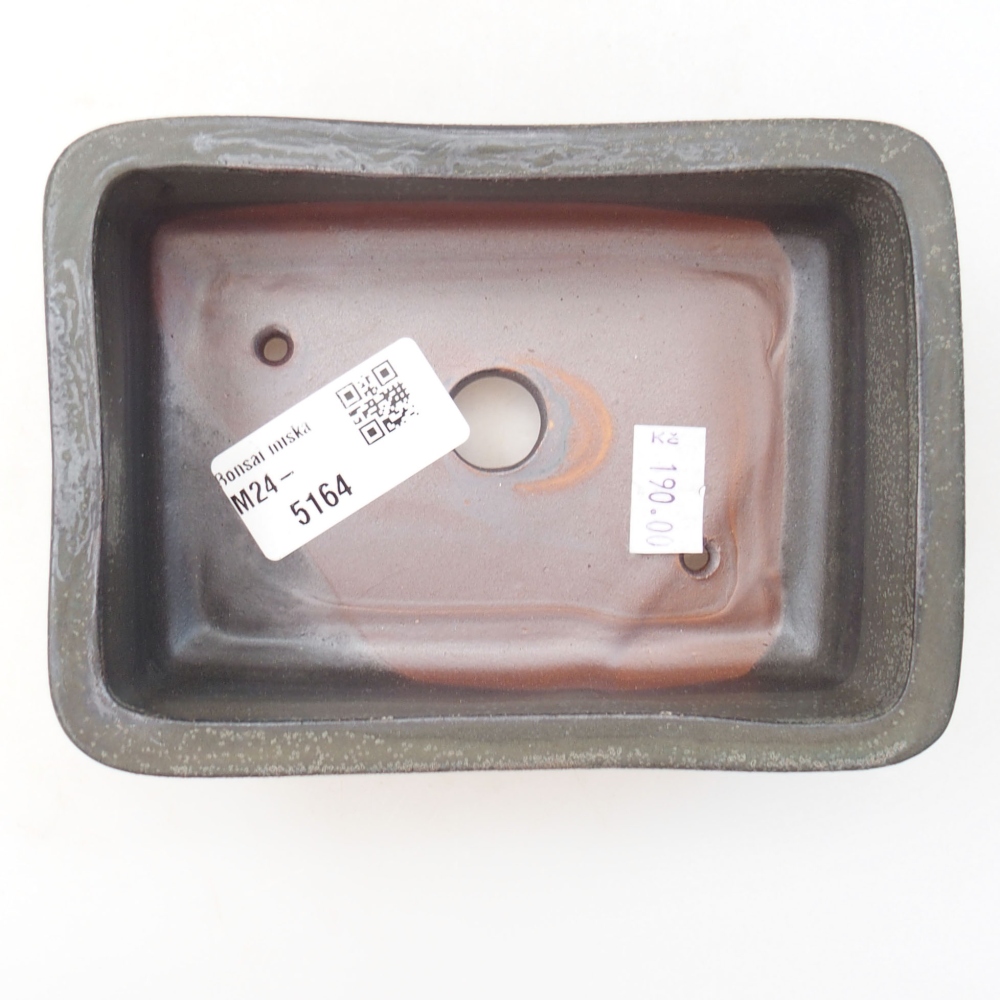 Bol à bonsaï en céramique 13,5 x 9,5 x 4,5 cm, gris