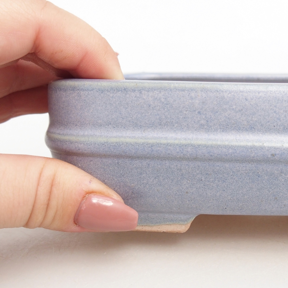 Bol à bonsaï en céramique 14,5 x 12,5 x 4,5 cm, couleur bleu